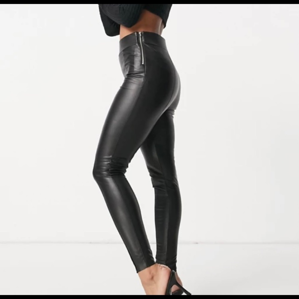 Faux leather pants